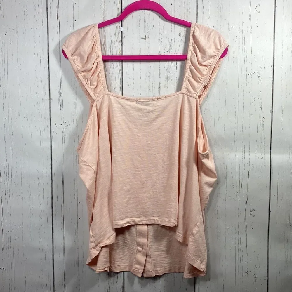 Sanctuary Sleeveless High Low Wide Tank Strap Top